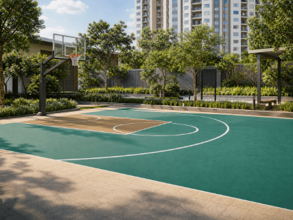 Half-basketball pitch